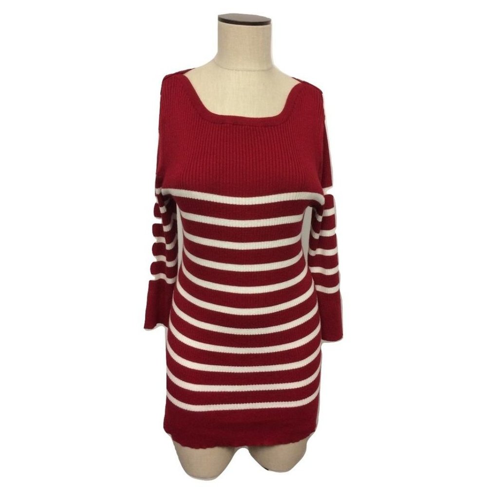 NWT Womens Size XL United States Sweaters Red White Striped Boat Neck Sweater